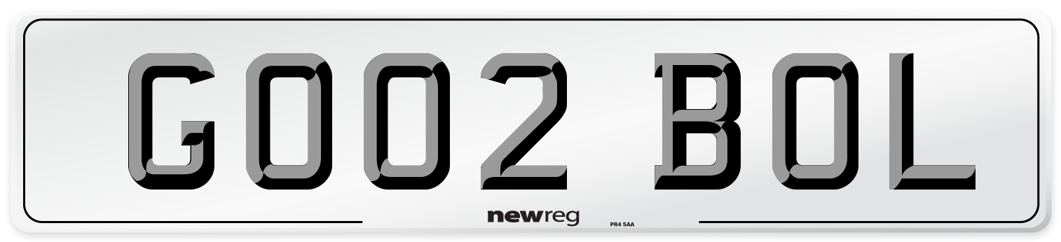 GO02 BOL Number Plate from New Reg